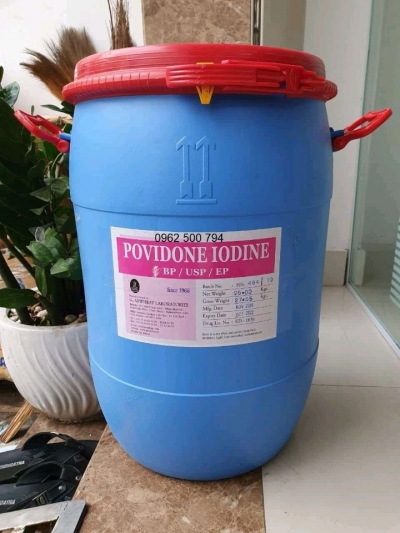 Povidone Iodine Glide Chem – PVP Iodine Ấn Độ diệt khuẩn, xử lý nước, dùng cho trại giống thuỷ sản