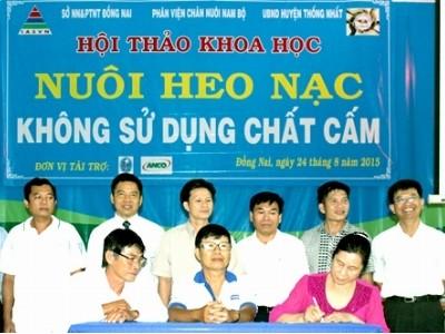 Người nuôi heo Đồng Nai ký cam kết không sử dụng chất cấm