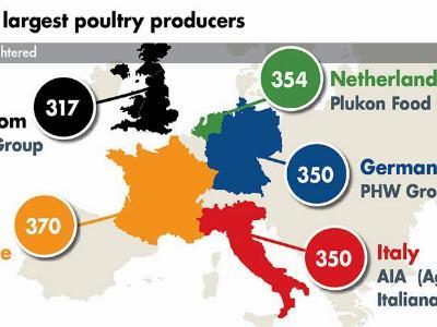 The 5 largest poultry, egg producers in Europe