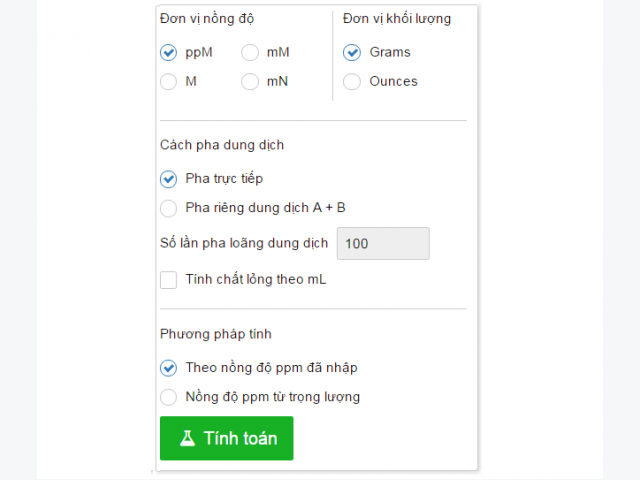 Pha dung dịch thủy canh